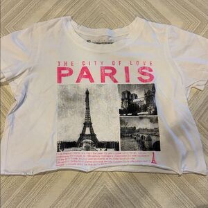 Prince Peter Collection Paris City of Love Graphic Cropped White Tee Size XS